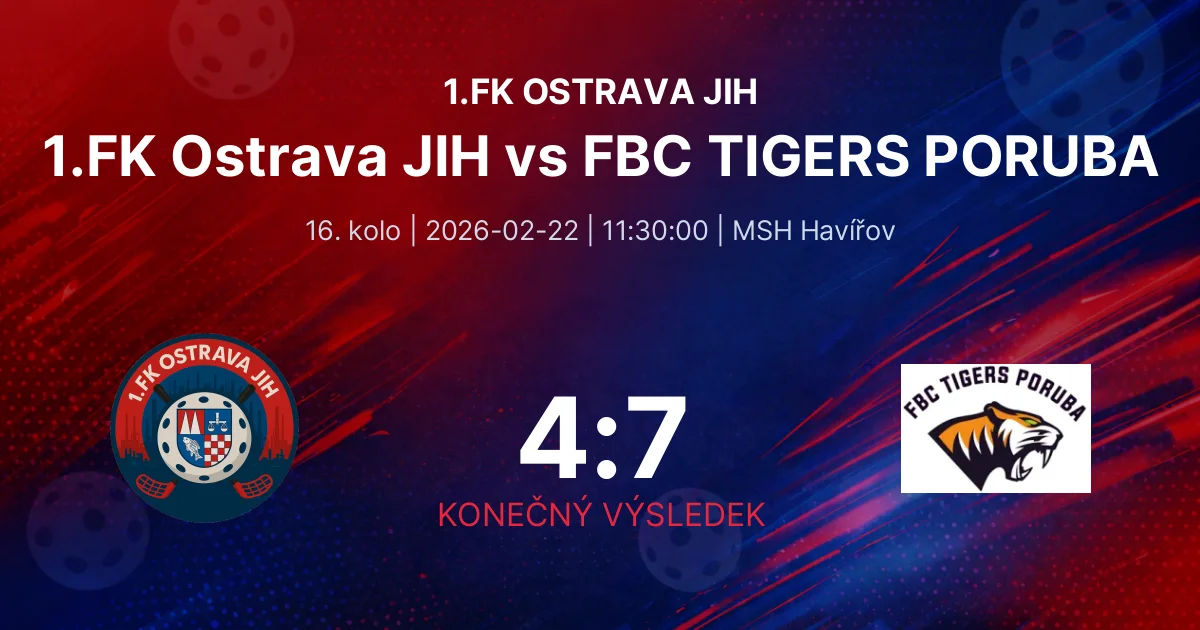 1.FK Ostrava JIH vs FBC TIGERS PORUBA